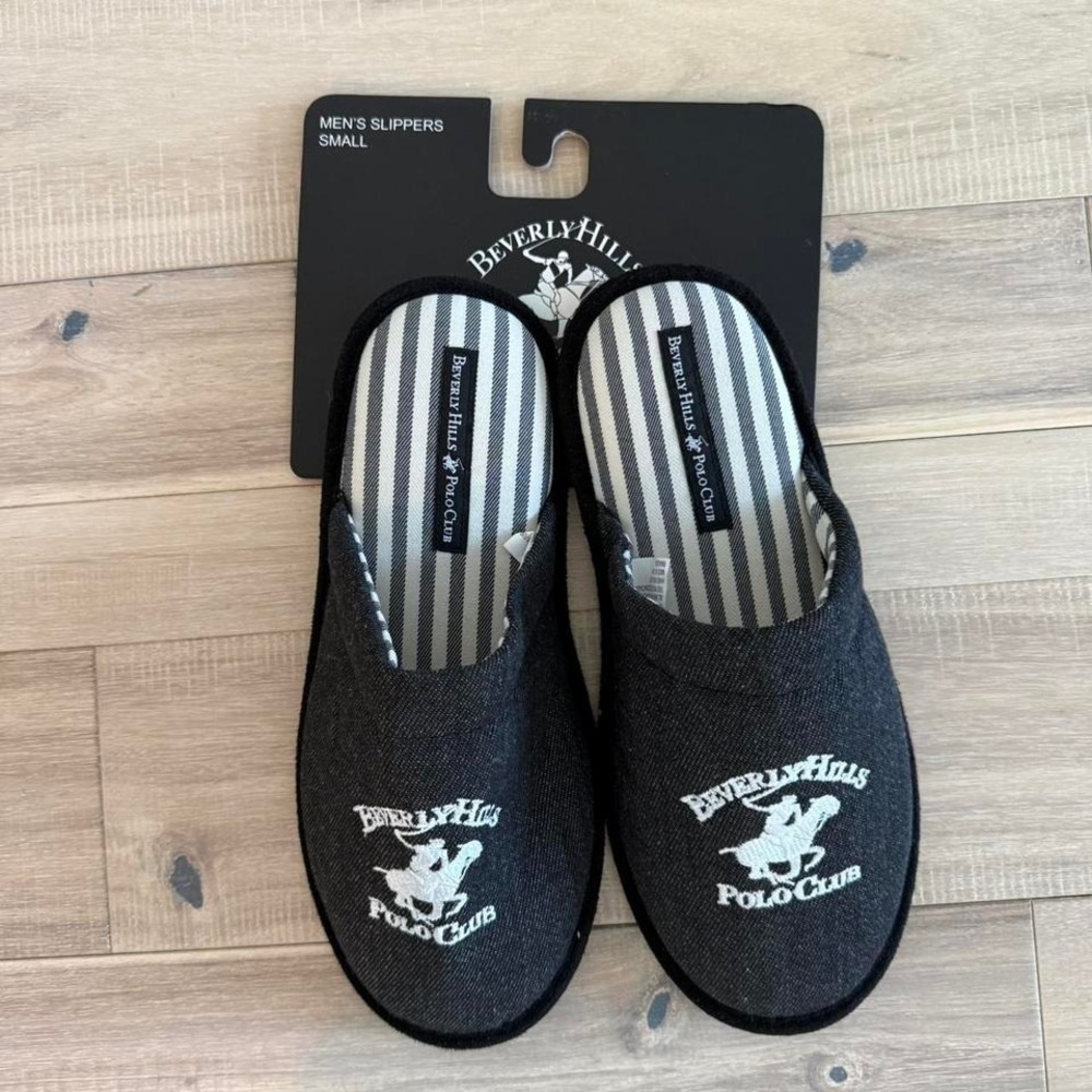 Polo Ralph Lauren black cotton slippers Sz S